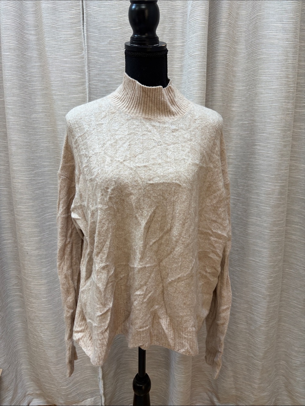 J. Crew Neutral Cream Mock Neck Sweater